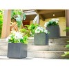 Set of 3 16" Kante Lightweight Modern Outdoor Concrete Square Planters Charcoal - Rosemead Home & Garden, Inc. - 3 of 4