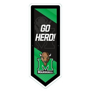 Evergreen Ultra-Thin Glazelight LED Wall Decor, Pennant, Marshall University- 9 x 23 Inches Made In USA - 1 of 4