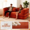 Okak Convertible Floor Sofa Bed Loveseats with Blanket & Pillows,Corduroy Fabric Futon Couch for Living Room,Apartments - 2 of 4