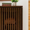 HDZNVF Mid Century Modern Fluted Hollowed Out Sideboard Cabinet with 2 Outlet Holes - 4 of 4