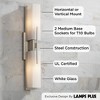 Possini Euro Design Midtown Modern Wall Light Brushed Nickel 23 1/2" 2-Light Fixture White Glass Shade for Bedroom Bathroom Vanity Reading Living Room - 3 of 4
