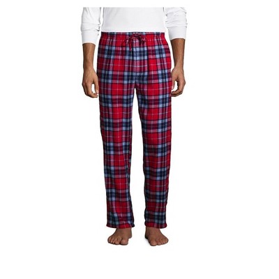 red and blue plaid pajama pants