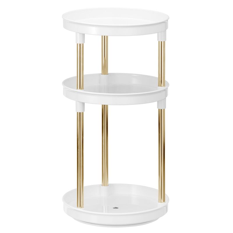 mDesign Spinning 3-Tier Lazy Susan 360 Makeup Organizer Tower, 4 of 5