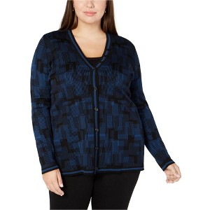 Anne Klein Womens Printed Button Front Cardigan Sweater - 1 of 1