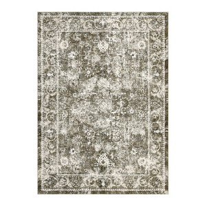 COZONY Vintage Floral Mat Rug Carpet, Non-Slip Washable Low Pile Floor Covering for Living Room Bedroom Entryway - 1 of 4