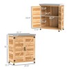 Aghana Digitals Outdoor Wooden Storage Cabinet with Galvanized Metal Tabletop, Double Doors & - 3 of 4