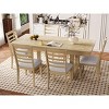 Vynxaria 7-Piece Extendable Farmhouse Dining Set 60"-78" Table + 6 Upholstered Chairs, Solid Rubberwood, Seats 6-8, Easy Assembly - 4 of 4