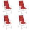 vidaXL Highback Chair Cushions 4 pcs Red Oxford Fabric - 4 of 4