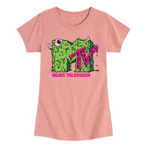 Girls' - MTV - Slime Logo Fitted Short Sleeve Graphic T-Shirt - 1 of 4