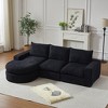 KWPZQEB 99'' Modular Sofa Couches, L-Shape Boneless Couch with Chaise, 3 Seat Sofa Chenille Sectional Couches for Living Room - 2 of 4