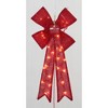 Everstar 24" UL Glittering Fabric Bow Sculpture Red, Red - 3 of 4