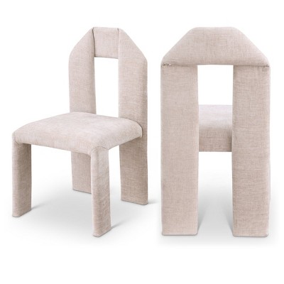 Meridian Furniture,Bennett Chenille Fabric Dining Chair, Set of 2