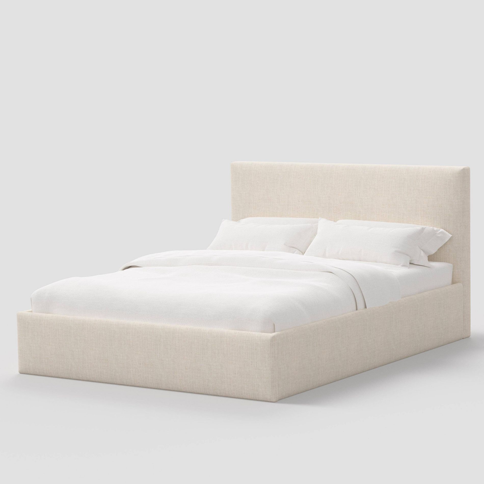 California King Square Low Platform Bed in Linen Talc - Threshold™