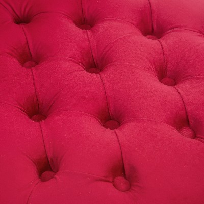 Crimson Red Velvet High Back Tufted Side Chair