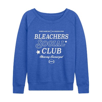 Women's - Instant Message - Bleachers Social Club Lightweight French Terry Wide Neck Long Sleeve Graphic Shirt