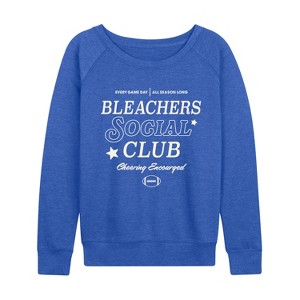 Women's - Instant Message - Bleachers Social Club Lightweight French Terry Wide Neck Long Sleeve Graphic Shirt - 1 of 4