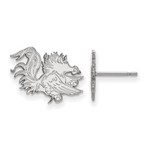 Black Bow Jewelry 10k White Gold South Carolina Gamecocks NCAA Post Earrings - 1 of 3