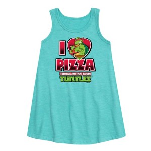 - Teenage Mutant Ninja Turtles - I Love Pizza Graphic Sleeveless Aline Dress - 1 of 1