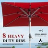 Kumasinova Rectangular Patio Umbrella with 8-Rib Frame,Outdoor Umbrella with Crank Lift&Tilt,Beach Umbrella for Pool&Resorts,Patio Market Umbrella - 4 of 4