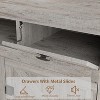 Farmhouse TV Stand for 80 Inch TVs, 70" Entertainment Center with Drawers and Open Shelves - 4 of 4