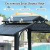 DOMETOUR 8×5FT Hardtop Grill Gazebo, Outdoor BBQ Canopy w/Steel Roof, 2 Side Shelves & Ceiling Hook for Patio/Garden (Grey) - 2 of 4