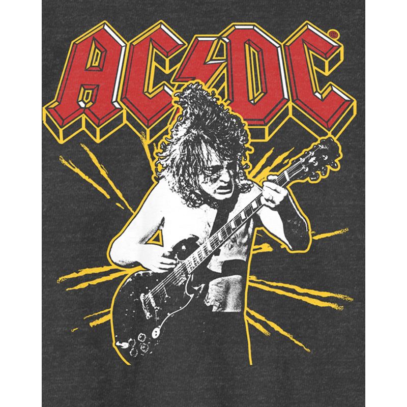 ACDC Yellow Spark Crew Neck Short Sleeve Charcoal Women's T-shirt, 2 of 4