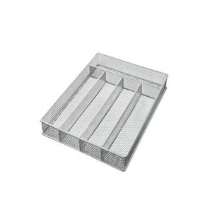 YBM Home 12.5"x 9.25" x 2" 5 Compartment Silver Mesh Cutlery Organizer (196) - 1 of 1
