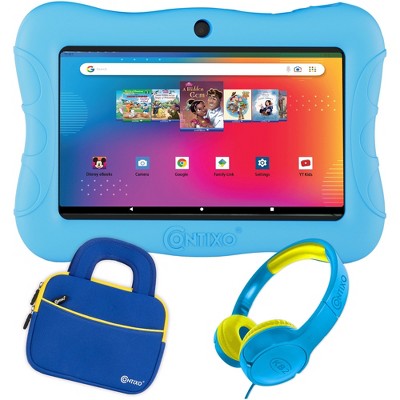 Contixo V9 Kids Tablet with Disney eBooks Bundle Pack, 7-inch HD, Ages 3-7, Dual Camera, 32GB,Wi-Fi, Parental Control, Headphones, Tote Bag