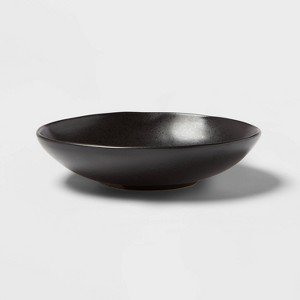 38oz Earthenware Houlton Dinner Bowl Dinner Black - Threshold™: Traditional Round Noodle Bowl, Dishwasher & Microwave Safe - 1 of 3