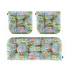 Outdoor Chair Cushions,3 Piece Loveseat Outdoor Cushions Set,Tufted/Wicker Patio Cushion for Patio Furniture All Weather,44“x19 x5,Floral - 2 of 4