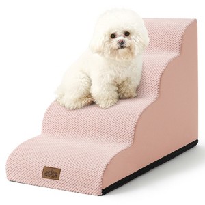 Cozy Kiss PetSafe Curved Dog Stairs – Foam Ramp for Small Pets, Non-Slip Ladder for Bed & Sofa with Waterproof Cover - 1 of 4