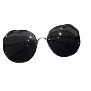 Anna-Kaci Women's Oversized Geometric Rimless Sunglasses with Gradient Lenses and Decorative Storage Case - 1 of 2