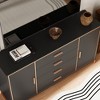 FUFU&GAGA Horizontal Dresser in Black and Gold: Partitioned Storage, Stability and Durability for Luxurious Living - 3 of 4