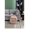 Upholstered Ottoman S-shape Makeup Vanity Stool Footstool, Velvet/Teddy - ModernLuxe - 2 of 4
