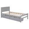 Sapphtopaz Modern Design Bed Frame Platform Bed Frame with Wood Headboard and 2 Drawers, Bedroom Furniture, No Box Spring Needed - 2 of 4