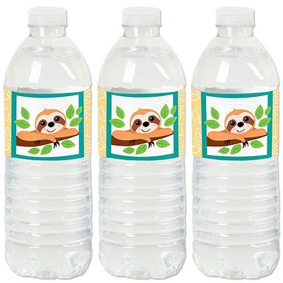 Big Dot of Happiness Let's Hang - Sloth - Baby Shower or Birthday Party Water Bottle Sticker Labels - Set of 20
