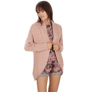 Memoi Women's Fuzzy Cocoon Loose Open-Front Cardigan Sweater - 1 of 4