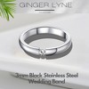 Wedding Band Ring for Women or Men Stainless Steel Crystal Ginger Lyne Collection - 2 of 4