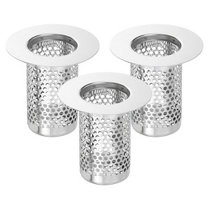 Unique Bargains Stainless Steel Anti-Odo Bathroom Hair Catcher Floor Drain Strainer - 1 of 4
