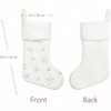 4 Pack Stockings 20 Inch White Faux Xmas Stockings with Silver Sequin Snowflakes Soft Thick Plush Holiday Decoration - 4 of 4