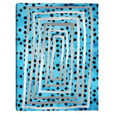 18" x 24" Dot Maze Blue by Nikki Chu Canvas Art Print - Masterpiece Art Gallery