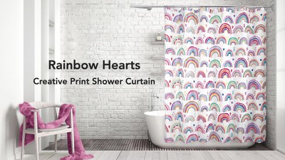 Rainbow Hearts Kids Shower Curtain Bath Mat Towel S164 – Sweet Blooms Decor