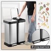 2x8 Gallon Dual Compartment Trash Can, Stainless Steel Garbage Can with 2 Separate Soft-Close Lids for Kitchen Office Bathroom, Without Inner Bucket - 4 of 4
