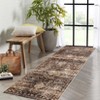 5x7 Washable Boho Vintage Area Rug - Soft Non Slip Stain Resistant Rug for Living Room Bedroom Entryway Dining Room Kitchen Brown & Coffee - 2 of 4