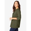 Jessica London Women's Plus Size Stretch Cotton Crochet Notch Neck Tunic - 4 of 4