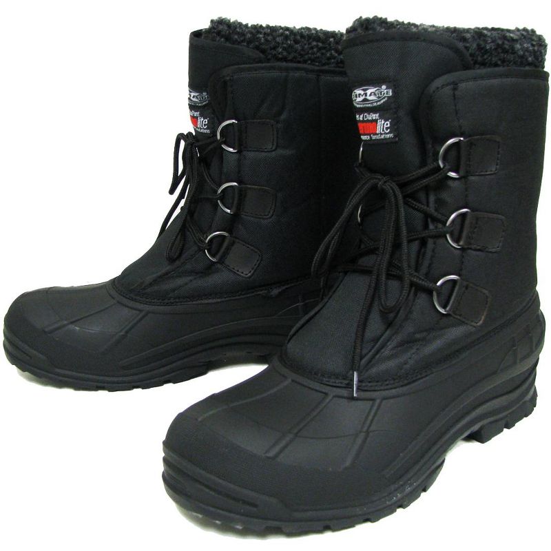 Men's Winter Boots Warm Snow Shoes-Black-6