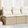 vidaXL Garden Sofa Set Beige Poly Rattan Compact UV-resistant materials - 2 of 4