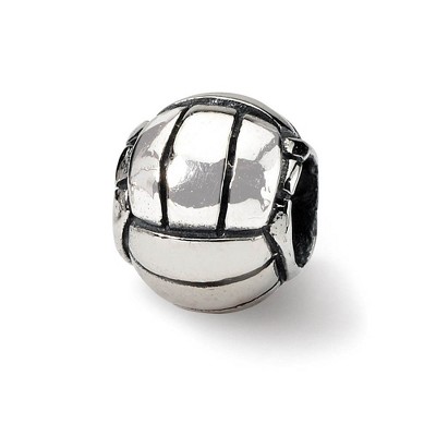 Black Bow Jewelry Sterling Silver Volleyball Bead Charm