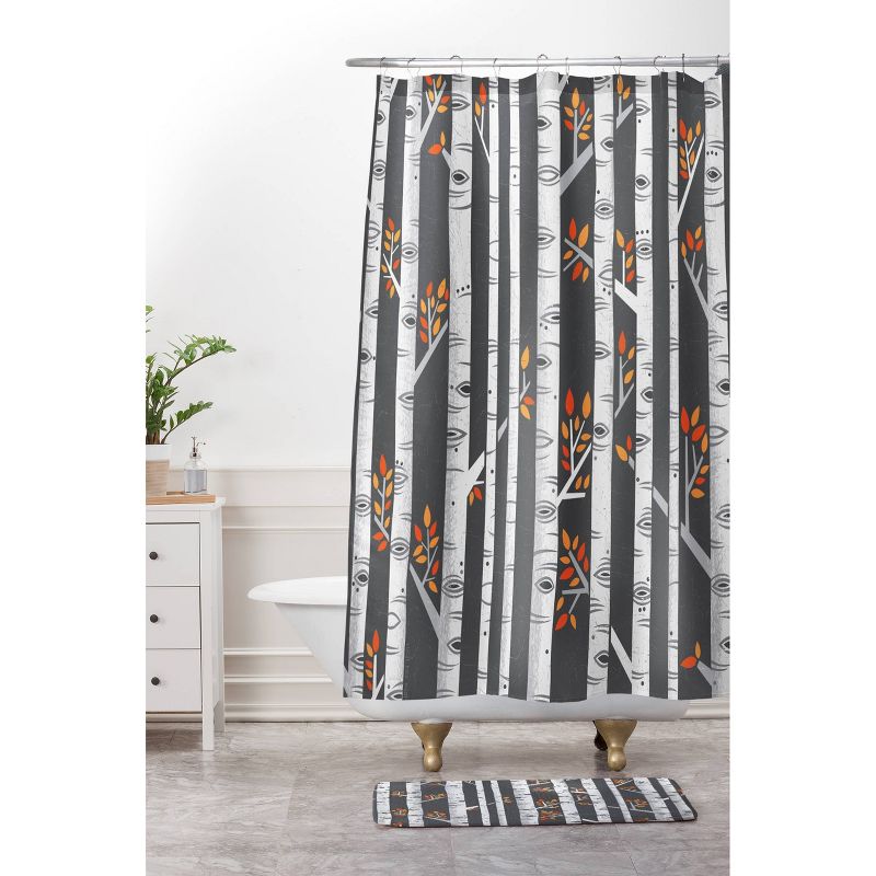 Birches Shower Curtain Gray - Deny Designs, 3 of 6