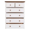 White Farmhouse 6 Drawers Dresser for Bedroom  Wood Bedroom Dresser Farmhouse Drawer Chest  Storage Dressers Organizer for Living Room  Closet  Hall - 4 of 4